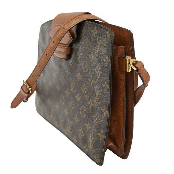 LOUIS VUITTON Courcelles Shoulder Bag Monogram Leather Brown - Picture 2 of 14